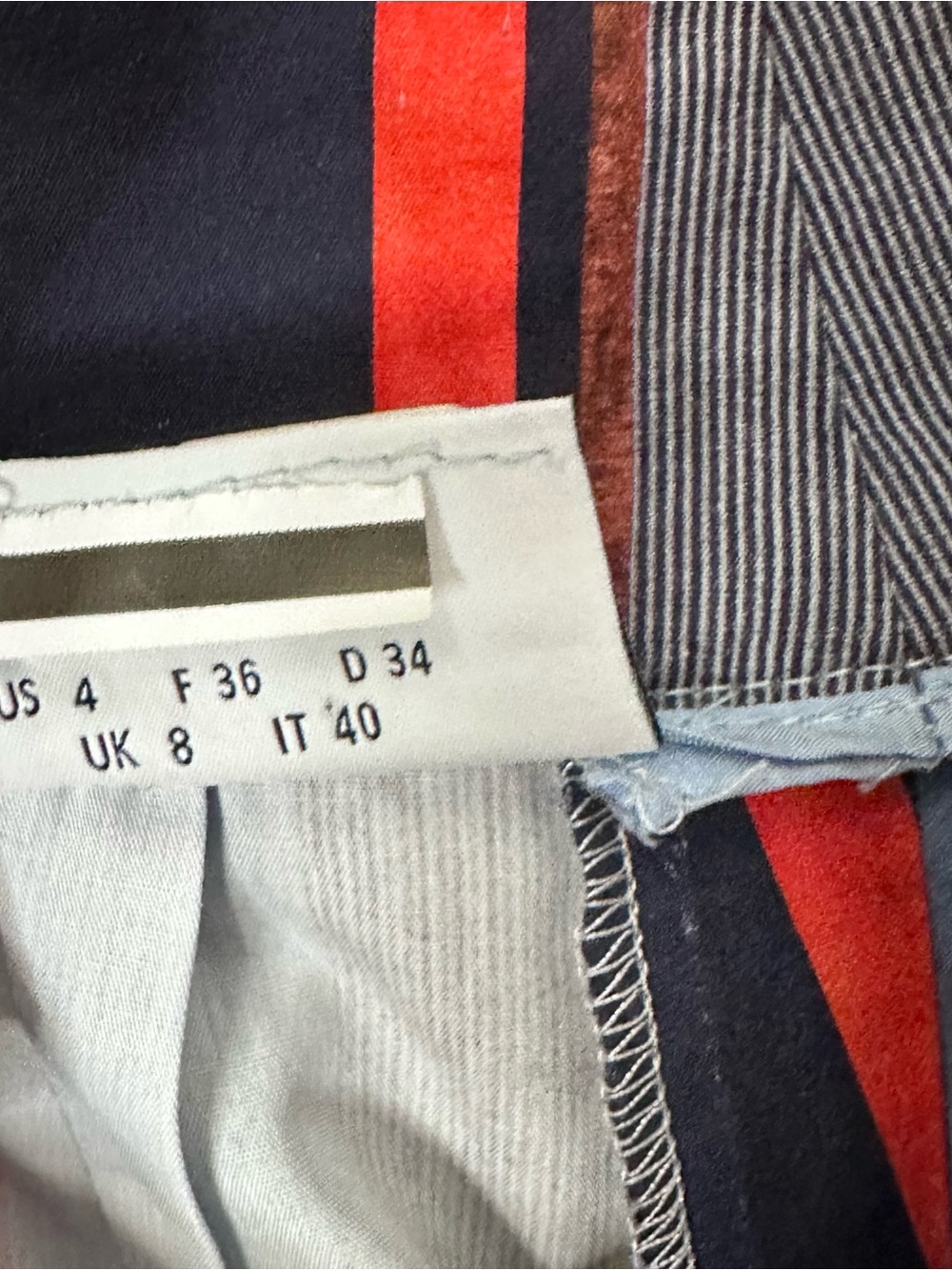 Akris Punto Fiorellina Blue & Orange Stripe Bermuda Shorts 4 (no belt) - Picture 7 of 7